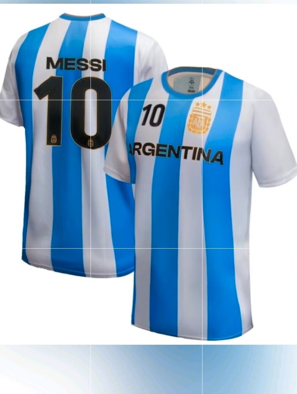 NWT FA Men's Argentina Stripe Soccer Jersey - Blue & White, Messi 10